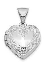 gorgeous white gold decorated heart baby charm